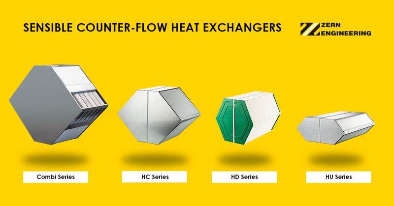Sensible counter-flow heat exchangers