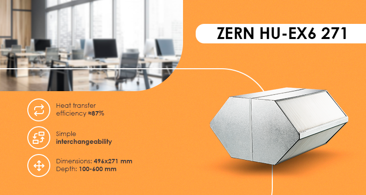 ZERN ENGINEERING HU-EX6 271. The best solution for AHU up to 500 m³/h