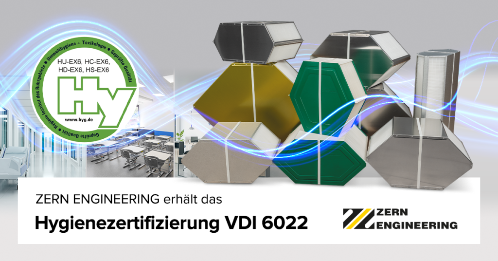 ZERN ENGINEERING erhält das Hygiene-Zertifizierung nach VDI 6022